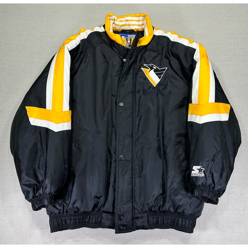 STARTER Pittsburgh Penguins Men's Large NFL Hockey Puffer Jacket Full Zip